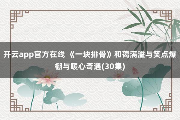 开云app官方在线 《一块排骨》和蔼满溢与笑点爆棚与暖心奇遇(30集)