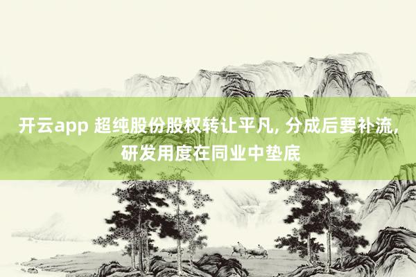 开云app 超纯股份股权转让平凡， 分成后要补流， 研发用度在同业中垫底