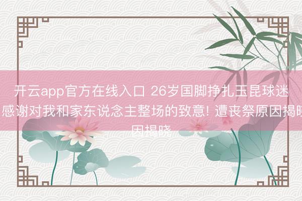 开云app官方在线入口 26岁国脚挣扎玉昆球迷: 感谢对我和家东说念主整场的致意! 遭丧祭原因揭晓
