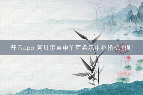 开云app 阿贝尔重申伯克希尔中枢指标原则